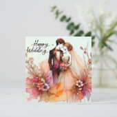 Happy Wedding Wenskaarten Kaart (Staand voorkant)