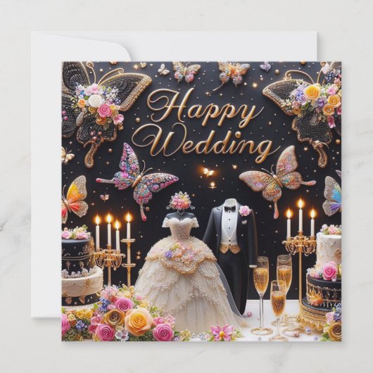 Happy Wedding Wenskaarten Kaart (Voorkant)