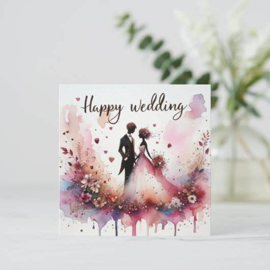 Happy Wedding Wenskaarten Kaart (Staand voorkant)