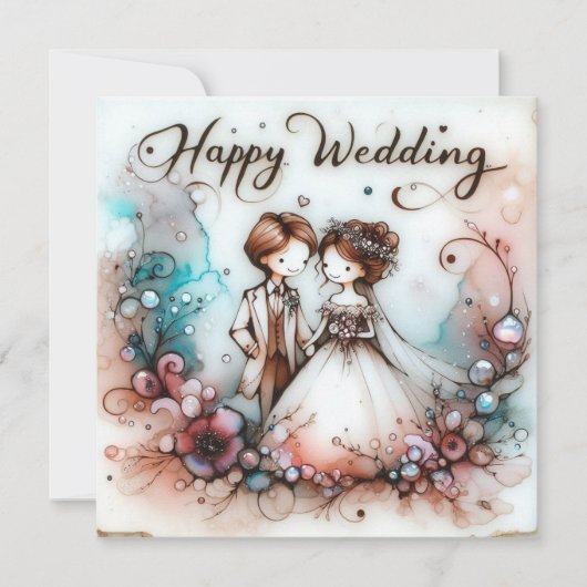 Happy Wedding Wenskaarten Kaart (Voorkant)