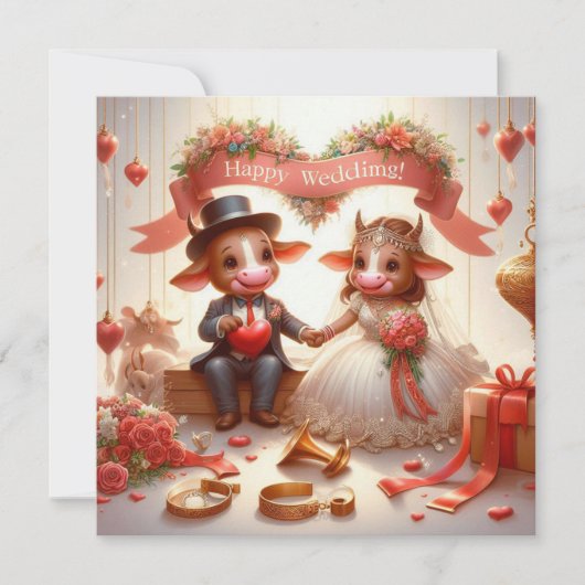 Happy Wedding Wenskaarten Kaart (Voorkant)