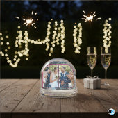 Happy Wedding With Wedding Photo Classic Sneeuwbol