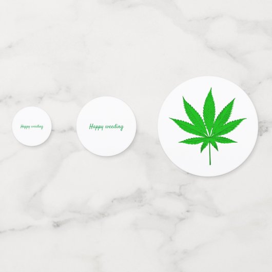 Happy Weeding Trouwwoordspeling Confetti (Voorkanten)