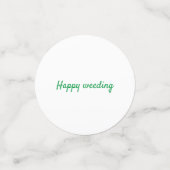 Happy Weeding Trouwwoordspeling Confetti (Kleine voorkant)