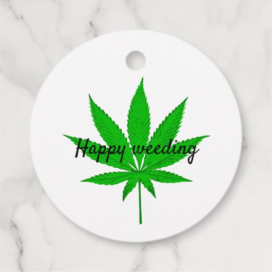 Happy Weeding Wedding Pun Bedankjes Labels (Achterkant)