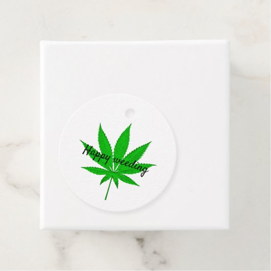 Happy Weeding Wedding Pun Bedankjes Labels (In situ)