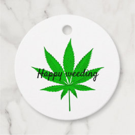 Happy Weeding Wedding Pun Bedankjes Labels