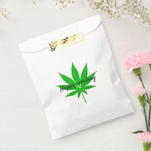 Happy Weeding Wedding Pun Bedankzakje (Gezegeld)