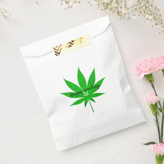 Happy Weeding Wedding Pun Bedankzakje (Gezegeld)