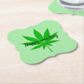 Happy Weeding Wedding Pun Kartonnen Onderzetters (Gekanteld)