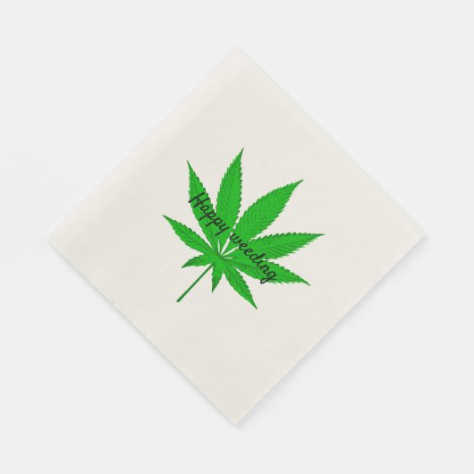 Happy Weeding Wedding Pun Servet (Hoek)