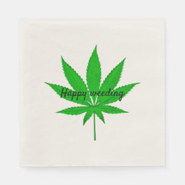 Happy Weeding Wedding Pun Servet