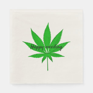 Happy Weeding Wedding Pun Servet