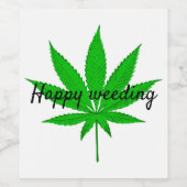 Happy Weeding Wedding Pun Wijn Etiket (Enkel label)