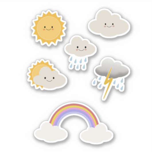 Happy-weerpictogrammen Sticker (Voorkant)
