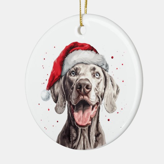 Happy Weimaraner Dog Christmas Personalized Keramisch Ornament (Links)