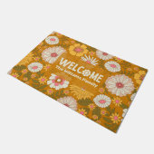 Happy "Welcome" Gellow Floral Persoonlijke Familie Deurmat (Schuin)