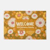 Happy "Welcome" Gellow Floral Persoonlijke Familie Deurmat (Voorkant)