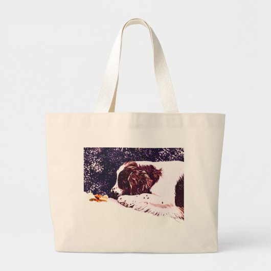 happy Welshie feestdagen Grote Tote Bag (Voorkant)
