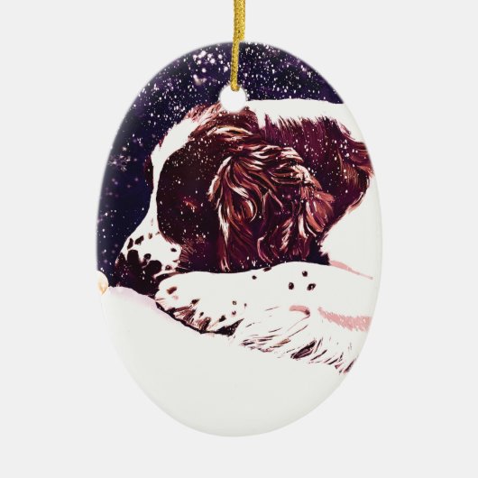 happy Welshie feestdagen Keramisch Ornament (Voorkant)