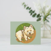 Happy Westie on Nature Trail Briefkaart (Staand voorkant)