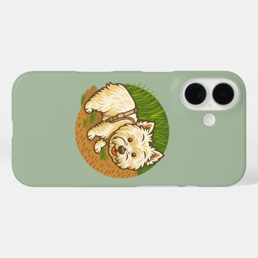 Happy Westie on Nature Trail Case-Mate iPhone Case (Achterkant (horizontaal))