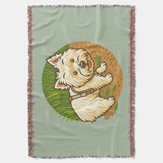 Happy Westie on Nature Trail Deken (Voorkant Verticaal)