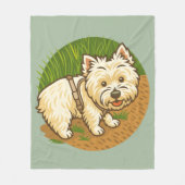 Happy Westie on Nature Trail Fleece Deken (Voorkant)