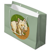 Happy Westie on Nature Trail Groot Cadeauzakje (Voorkant Gekanteld)