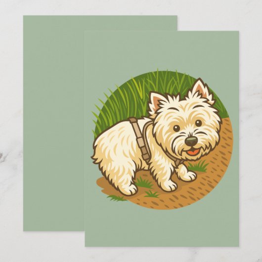 Happy Westie on Nature Trail Kaart (Voorkant / Achterkant)