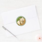 Happy Westie on Nature Trail Ronde Sticker (Envelop)