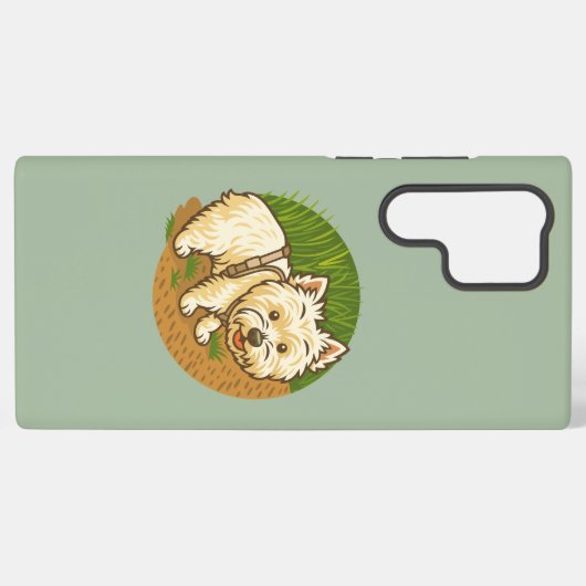 Happy Westie on Nature Trail Samsung Galaxy Hoesje (Achterkant horizontaal)