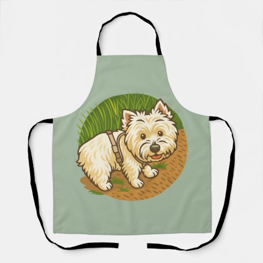 Happy Westie on Nature Trail Schort (Voorkant)