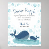 Happy Whale Diaper Raffle Baby shower Poster (Voorkant)