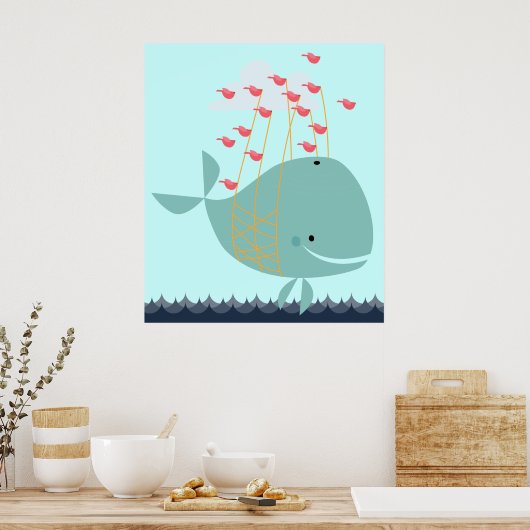 Happy Whale Poster (Keuken)