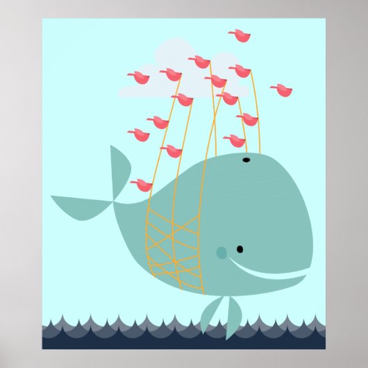 Happy Whale Poster (Voorkant)