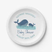 Happy Whale Schattige Baby shower Papier Bord (Voorkant)