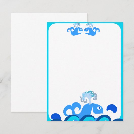 Happy Whale Stationery! Notitiekaartje (Voorkant / Achterkant)