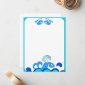 Happy Whale Stationery! Notitiekaartje (Voorkant / Achterkant in situ)