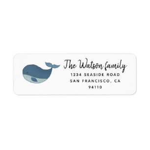 Happy Whale Terug Adres Label