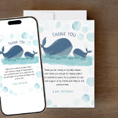 Happy Whale Waterverf Baby shower Bedankt Card Kaart