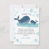 Happy Whale Waterverf Baby shower Bedankt Card Kaart (Voorkant)