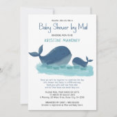 Happy Whale Waterverf Boy Baby shower per Mail Kaart (Voorkant)