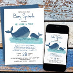 Happy Whale Waterverf Boy Baby Sprinkle Kaart<br><div class="desc">Happy whale baby sprenkelen uitnodiging. Dit schattige waterverf ontwerp heeft een mama en baby walvis zwemmen in de oceaan met grillige hand belettering en typografie. De tekst is bewerkbaar, met inbegrip van het baby-sprinkle-gedicht. Baby shower Een geliefd thema voor een jongenspalet met een kleurenpalet in de tinten diepblauw, aqua en...</div>