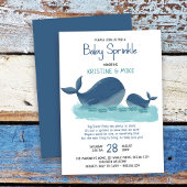 Happy Whale Waterverf Boy Baby Sprinkle Kaart