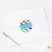 Happy Whales Boekenlabel Ronde Sticker (Envelop)