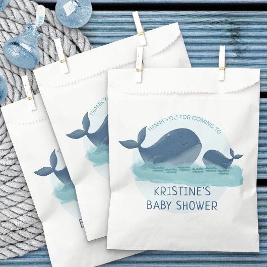 Happy Whales Ocean Thmed Baby shower Bedankzakje