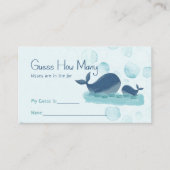 Happy Whales weet hoeveel Baby shower er is Informatiekaartje (Voorkant)