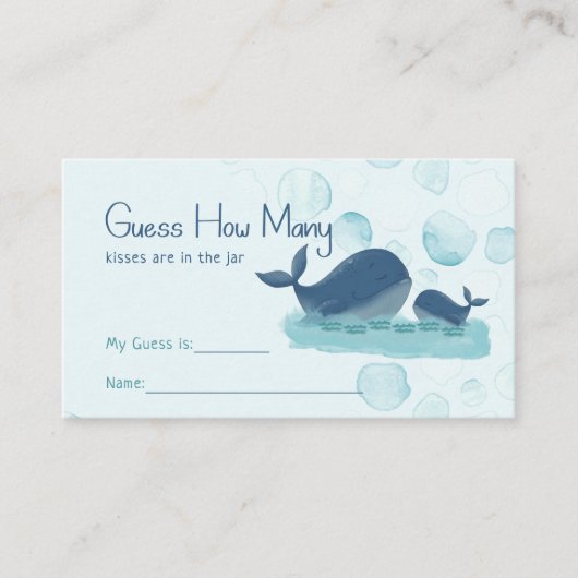 Happy Whales weet hoeveel Baby shower er is Informatiekaartje (Voorkant)