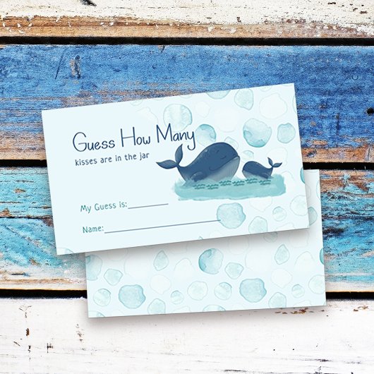 Happy Whales weet hoeveel Baby shower er is Informatiekaartje